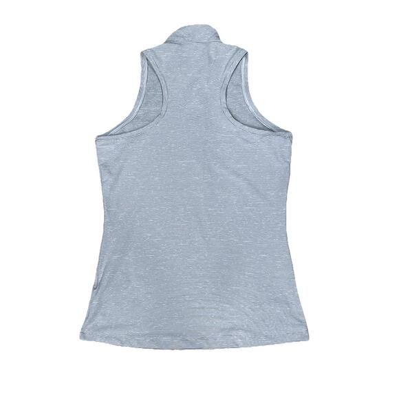 Nike Golf Dri Fit -Club Top Sleeveless 1/4 Zip Polo Black/Gray Striped Sz Small - Picture 2 of 10